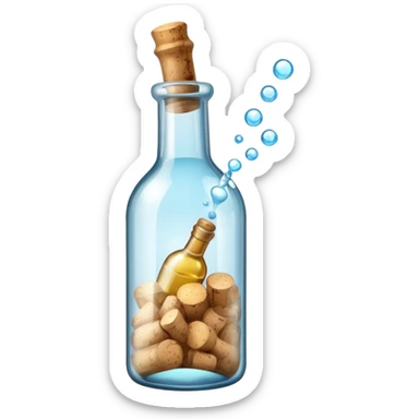 Bottle with Popping Cork sticker