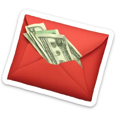 Red envelope with US dollars  sticker