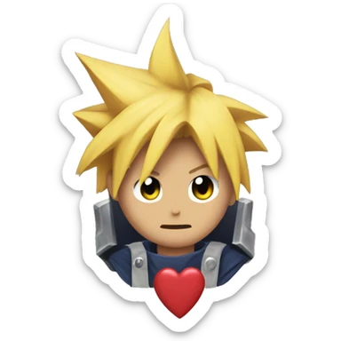 Cloud Strife with a Heart  sticker