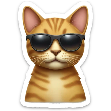 Cat with sunglasses sticker