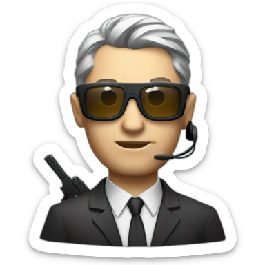 GAMING Hitman With Headset And Glasses sticker