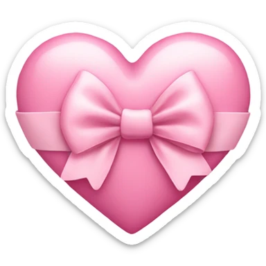 Pastel pink heart with bow  sticker