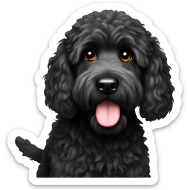 Black golden doodle sticker