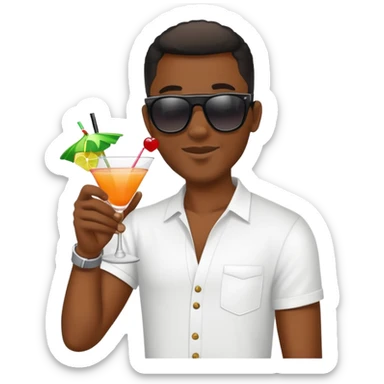 Fat Black man on spring break  sticker