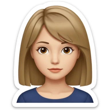 włosy za ramiona grzywka taka na boki i na środku przedziałek i ciemne blond sticker