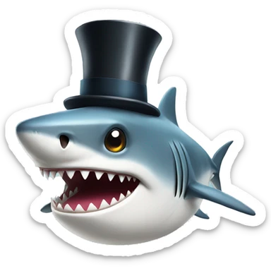 Shark with a top hat sticker