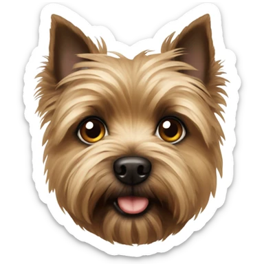 A brown cairn terrier with big eyes sticker