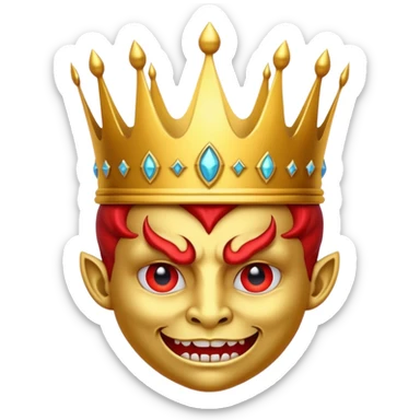 the crown is with the devil face sticker