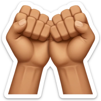 Hands crossed over while having fists sticker