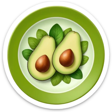 A stylized salad plate in greens or avocado with the hashtag #VogueBody. sticker
