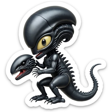 baby xenomorph from movie alien sticker