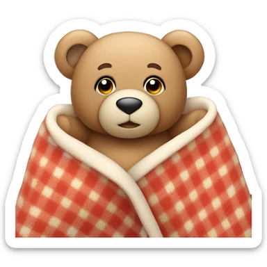 Teddy Cozy in blanket sticker