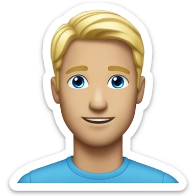 blonde man blue eyed sticker
