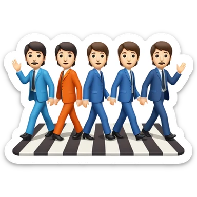 The Beatles inspired by Abbey Road cover, emoji style sticker