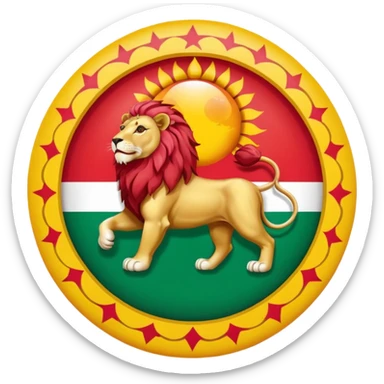 Irans flag with lion and sun sticker