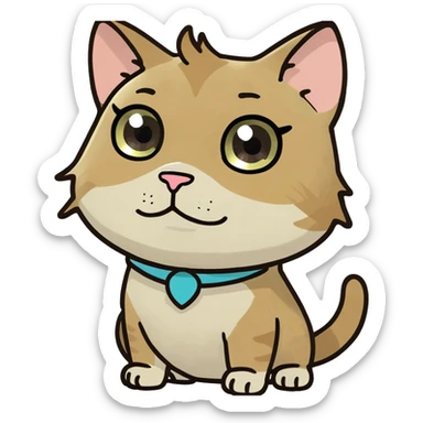 Cat in chibi art style  sticker