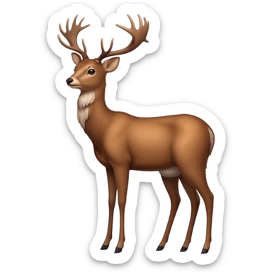 a deer standing on 2 lefs sticker