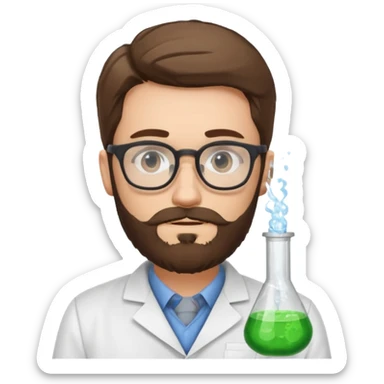 scientist professor young man bearded sticker