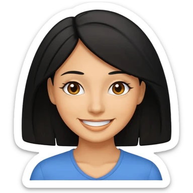 sims 4 icon over tan woman with black hair smiling  sticker