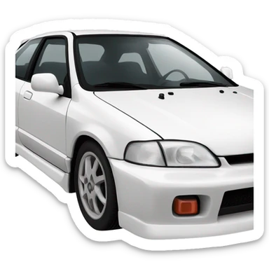 Honda Civic EG white hatchback sticker