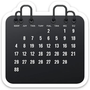 payment schedule — a black matte calendar minimum details sticker