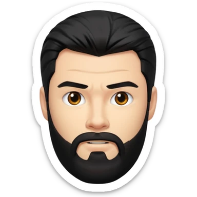 chris hemsworth black hair and beard sticker