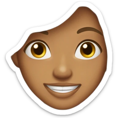 Beautiful tan skin women, long hair,smile sticker