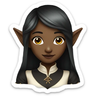 female elf fantasy black dress sticker