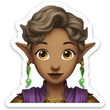 D&D female noble wizard elf casting a spell  sticker
