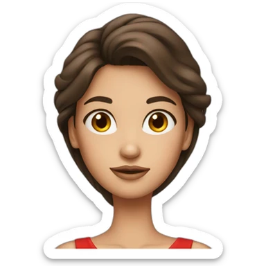 Brunette girl that looks like a model in a long red dress sticker