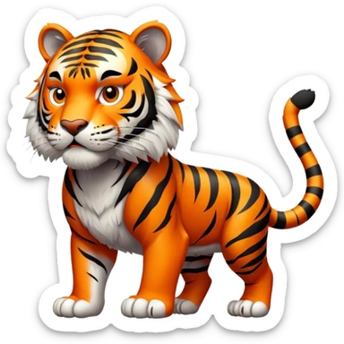fierce tiger with orange and black stripes sticker