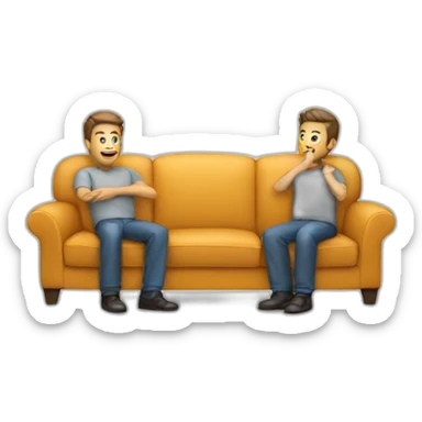 sofa with three guys sticker