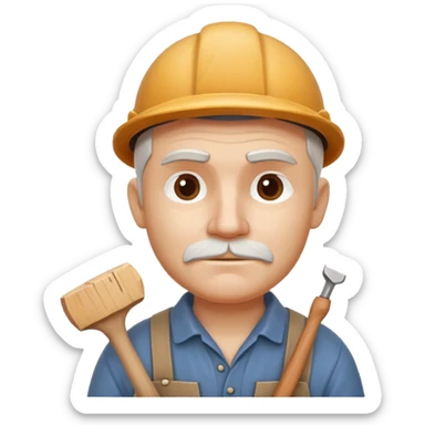 wood carving carpenter portrait, head and shoulders only, carving wooden figure with chisel, wood shavings visible, focused craftsman expression, artisan workshop vibe, 3D cartoon style, mobile game icon style, clean background, no text, no watermark
 sticker