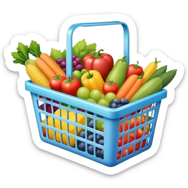 shopping basket full of groceries sticker