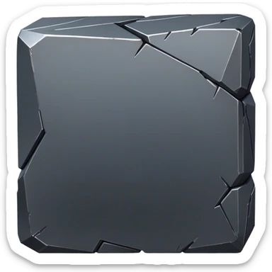 Cinematic Realistic Iron Ore, Strong and solid, with a dark, heavy surface marked by sharp angles and a faint metallic sheen. The deep gray color radiates durability and strength, while soft reflections show off the rugged texture. Soft glowing outline, capturing the essence of resilience and rugged strength in raw iron ore. sticker