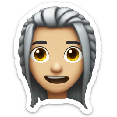 emo emoji with piercings sticker