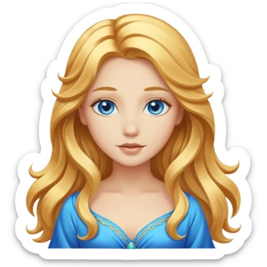 Girly goddess with flowing hair sticker