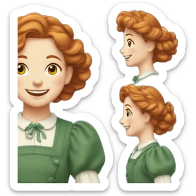 Anne of the green gables smiling in a sunny day sticker