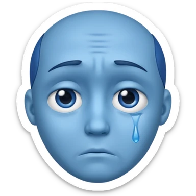 Sad face blue sticker