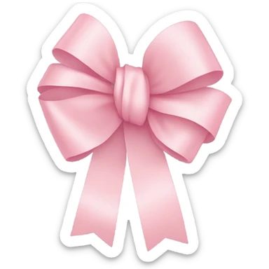 light pink ribbon bow sticker