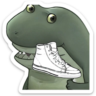 Shark with shoes on sticker