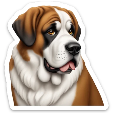 sitting Saint Bernard looking worried sticker
