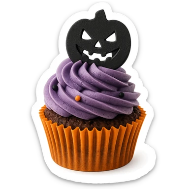 Halloween cupcake, remove background sticker