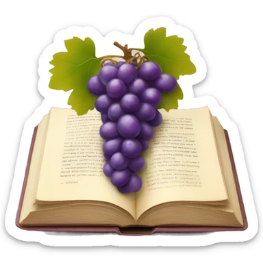 Book with grapes on top sticker