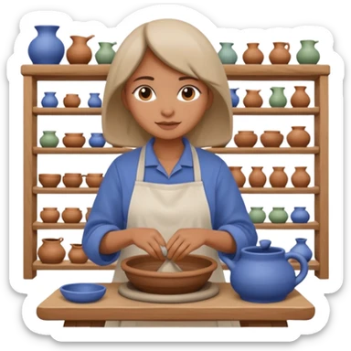 Pottery Wheel Artist woman  sticker