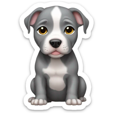 grey pitbull puppy sticker