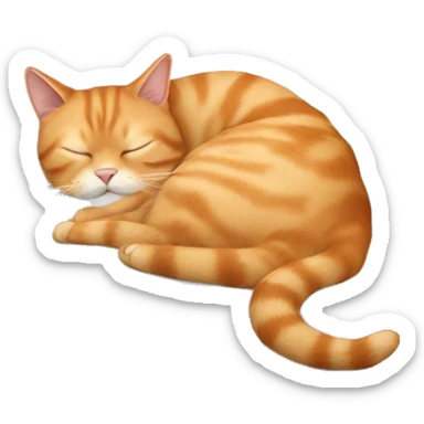 ginger cat of the British Chinchilla breed, sleeping on a pillow sticker