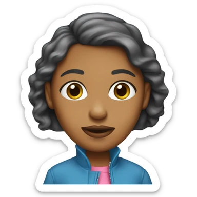 Caramel-Woman-pink-lips-blue-jacket Community manager  sticker