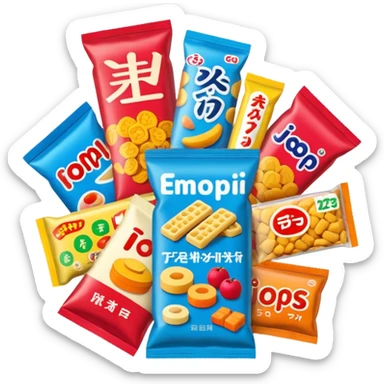 japan packaged snacks  sticker