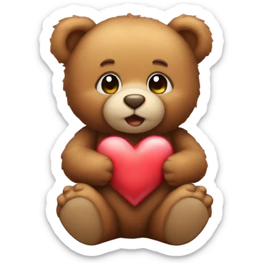 Teddy bear with heart sticker